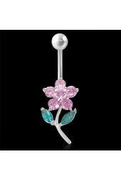 SALE - Auskaras į bambą su pusbrangiu akmeniu